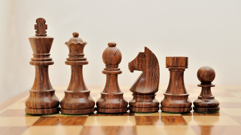 Wood Carved Pieces of Chess
